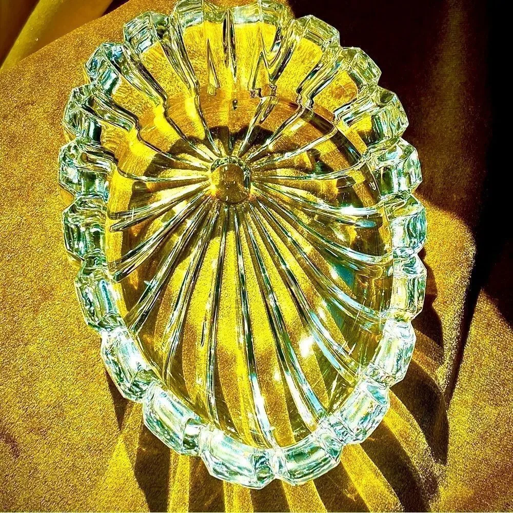 ♥️ Cigar Ashtray, Thick Heavy Clear Crystal Deep Cigar or pipe Ashtray - Picture 10 of 13